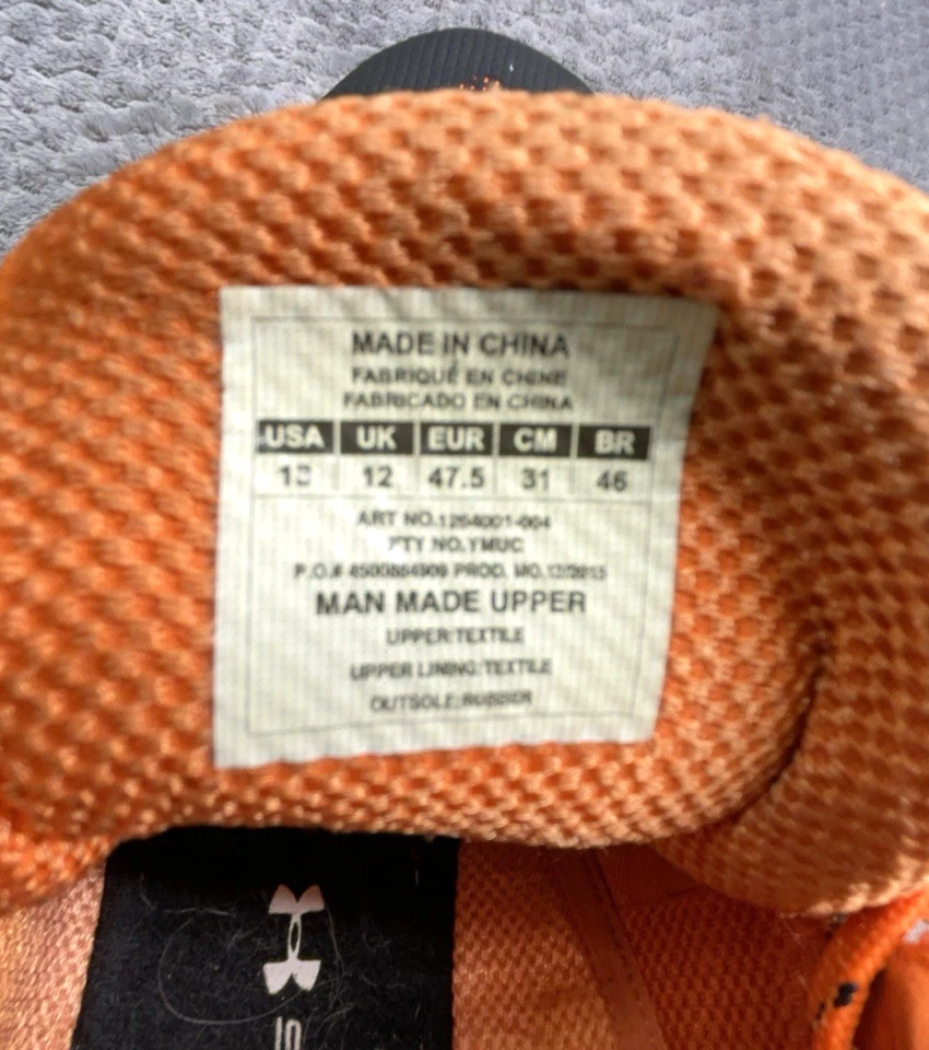 Under Armour Curry 2 низкие SF San Francisco Giants мужские 13 черные 1264001-004 - Изображение 3 из 4