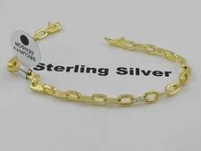 GIANI BERNINI Oval Link Cubic Zirconia Bracelet   18K Gold Over Sterling Silver