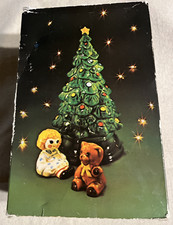 70's Avon MERRY CHRISTMAS TREE HOSTESS Set Ceramic Salt Pepper Pomander Vintage