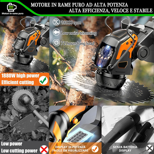Decespugliatore a Batteria 3 in 1 Tagliabordi a Batteria con 24V Batteria Decesp - Foto 2 di 7