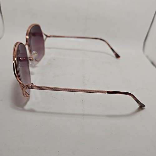 Foster Grant 1019 Wire Rim Sunglasses Large Round Dark Lenses - Picture 6 of 7