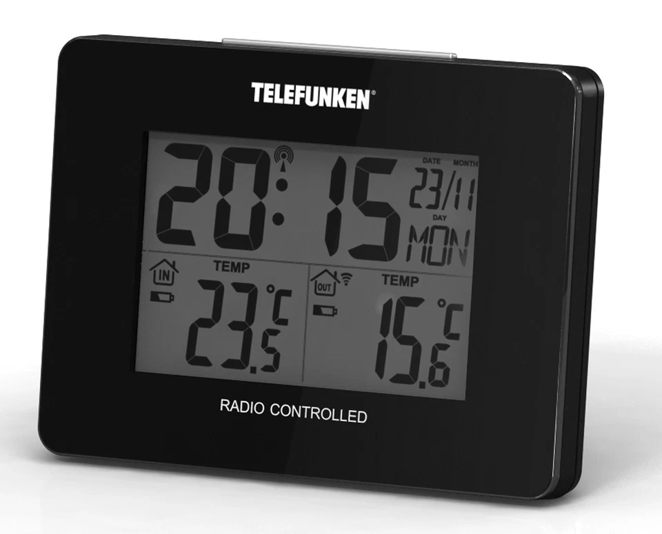 TELEFUNKEN Funk-Wecker mit Aussen-Temperatur, Funksensor, Funk-gesteuerte Uhr - Bild 3 von 4