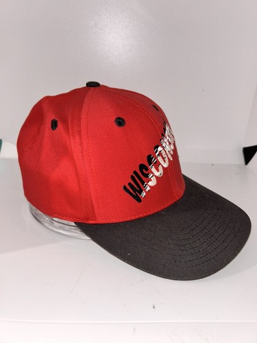 Wisconsin Badgers Vintage Red Hat Snapback JJ of Dallas 90s Football NCAA - Picture 2 of 6