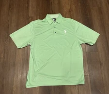 Foot Joy Polo Shirt Mens Large Green Collared Golf Wicking Tech FJ Breathable