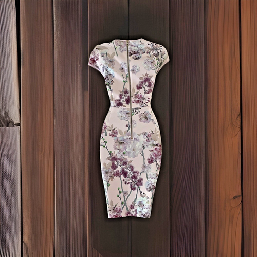 TED BAKER KAAKA SPRINKLED-BLOSSOM BODYCON DRESS TB 4 (UK 14) US 10 (EUR 42) - Picture 8 of 16