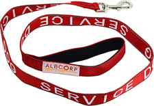 Albcorp Service Dog Leash - Embroidered- with Padded Neoprene Handle and Reflect