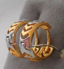 18k Two Tone gold Filled Small Hoop earrings