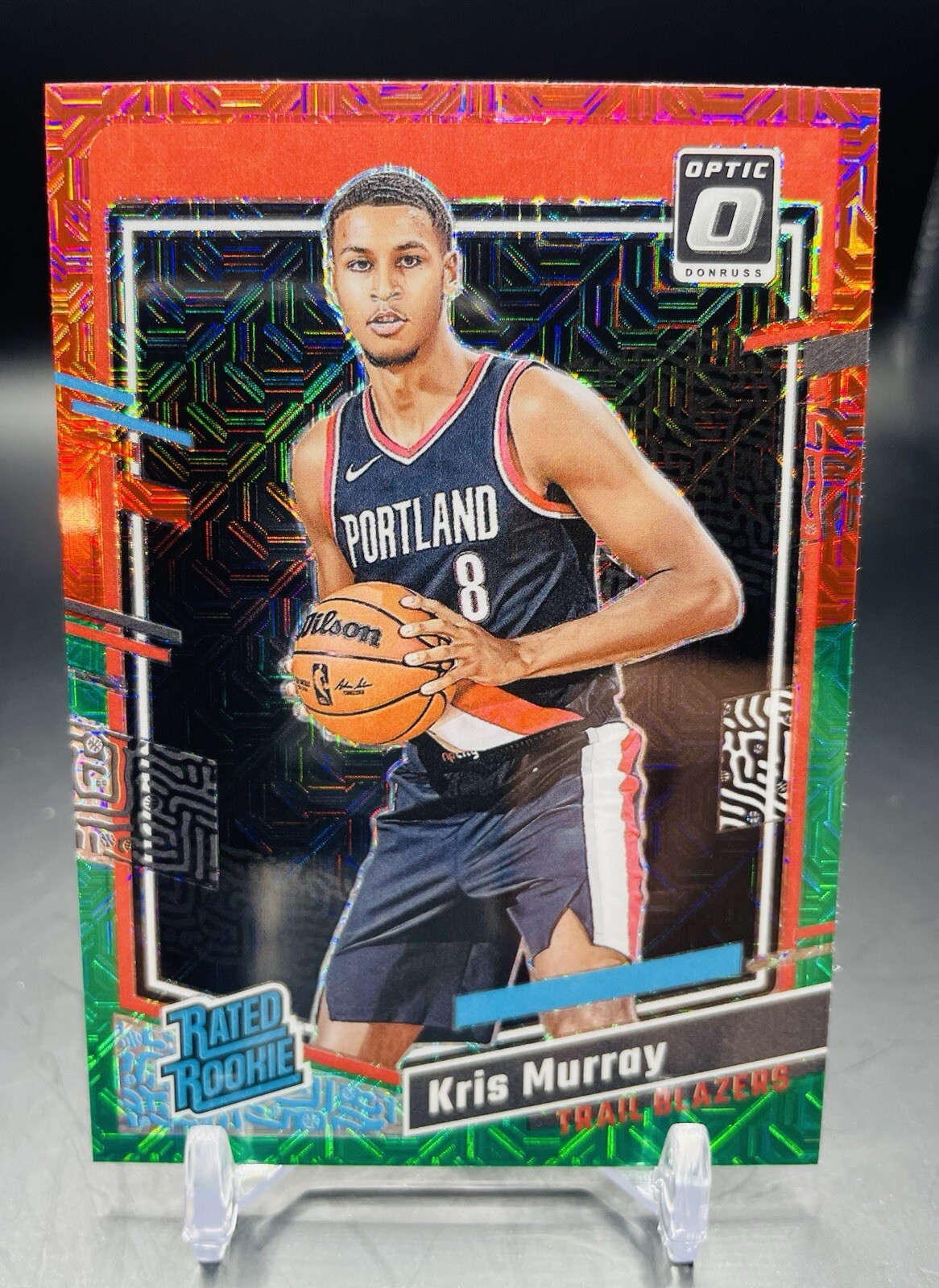Kris Murray 2023-24 Donruss Optic Choice Rated Rookie Red Green SP #213 Blazers