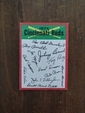 1974 Topps Checklists 7 Cincinnati Reds (One Star)  Unmarked Ex 