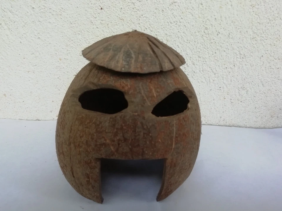 adornos para pecera cáscara de coco cría de peces escondite cueva de peces Foto 3 de 4