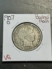 1907 O Barber Silver Half Dollar Nice VG Very Good Coin (Raw12020)