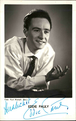 Autogrammkarte Autograph Sänger TV handsigniert EDDIE PAULY Autogramm Foto ~1955