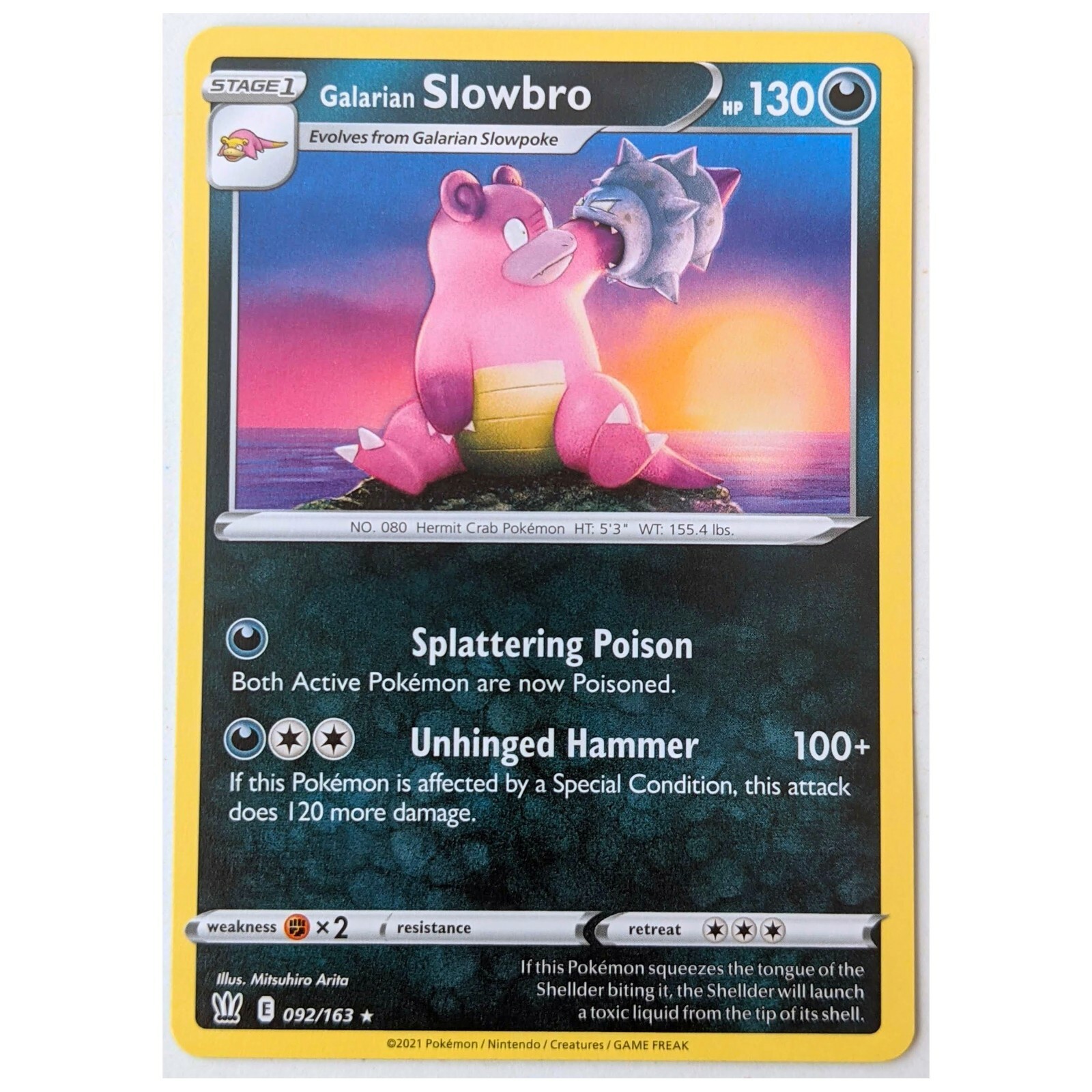 Battle Styles Pokemon Card: Galarian Slowbro 092/163 | eBay