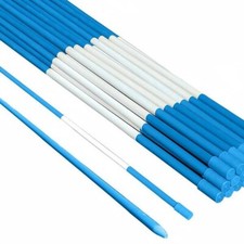MADE IN USA 100 Pack - 4′ x 5/16″ Blue Driveway Marker w Cap & Reflective Tape