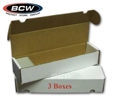 800 Count 3 Cardboard Card Boxes Baseball Trading MTG Gaming Storage Cas + Lid