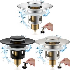 2 Pack All Metal Universal Bathroom Sink Stopper,for 1'' 1.8'' Basin Pop Up Sink