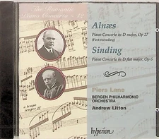 Alnaes & Sinding -Piano Concertos CD *NEW -Andrew Litton (Pier Lane) Bergen 