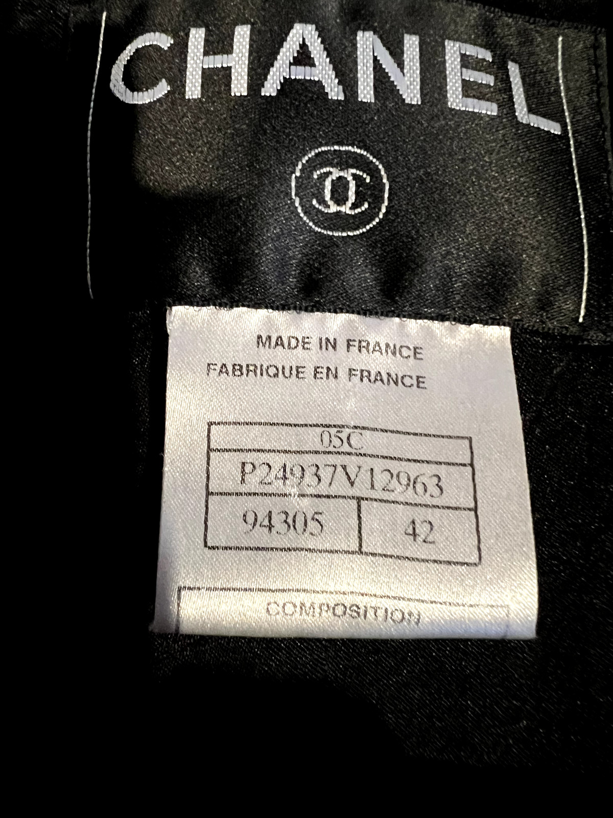 CHANEL 05C VINTAGE DEVIL WEARS PRADA NEW BLACK TWEED JACKET GOLD PATCH 42-40 image 7