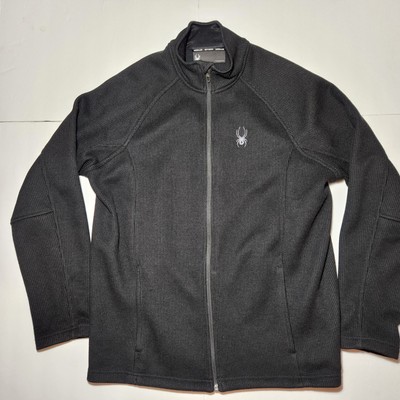 Mens Spyder Black Waffle Knit Fleece 