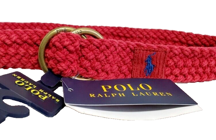 POLO Ralph Lauren ベルト Polo Ralph Lauren DOUBLE O-RING Men's SZ S Braided Canvas/Leather