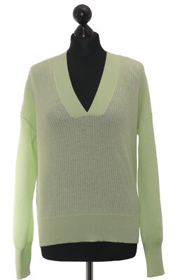 ftc cashmere womens sweater jumper S green light green lightweight chunky knit cashmere New