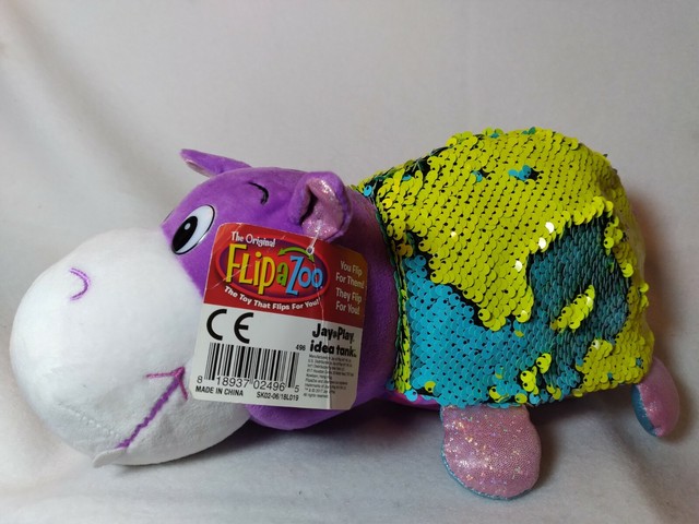 The Original FlipaZoo Hetal Hippo & Janika Giraffe Plush Toy Pillow NWT for sale online