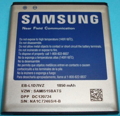  FABRICANTE DE EQUIPOS ORIGINALES Samsung Bttry EB-L1D7IVZ Nexus i515 Galaxy S2 T989 Skyrocket i727 - Imagen 1 de 3