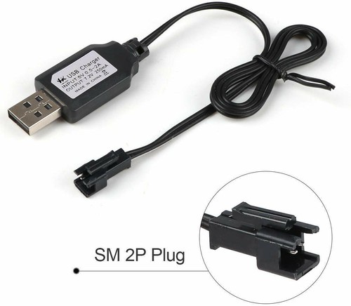 2 pz batteria 7,2 v ni-mh cavo ricarica caricabatterie USB per auto RC SM 2 pin batteria - Foto 4 di 8