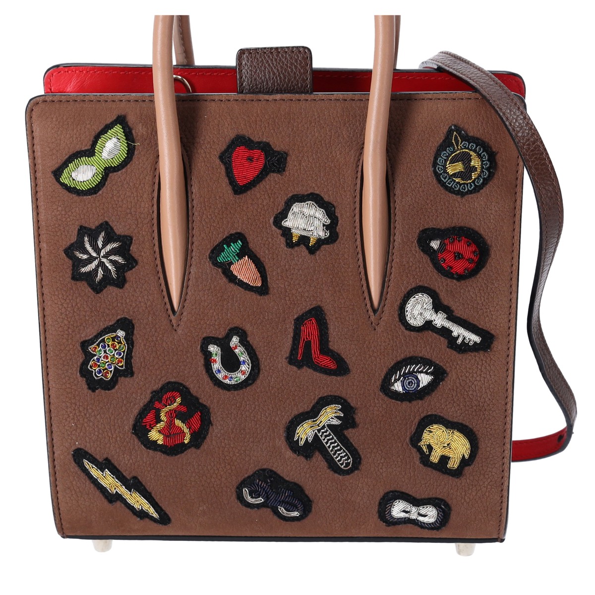 Christian Louboutin Nubuck Patch Small Eccusion Paloma Satchel