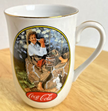 Vintage 1987 Coca-cola Coffee Mug Cup Norman Rockwell "the Old Oaken Bucket"