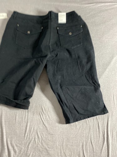 Style & CO shorts Woman 24W Mid Rise Skimmer Black Shorts NEW - Picture 7 of 18