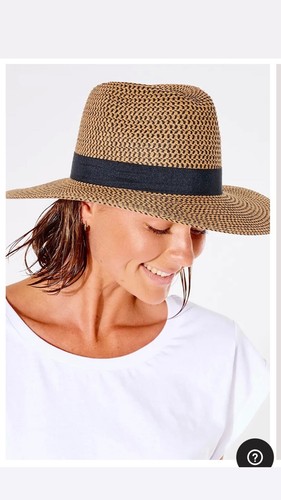 Ripcurl Summer Hat Size S Weave Brown Beige Holiday Festival Beach Sun Hat boho