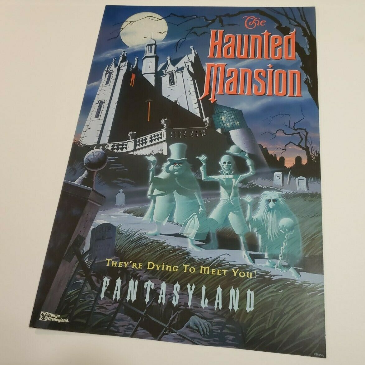 Haunted Mansion Attraction Poster Disney 12x18 Tokyo Disneyland