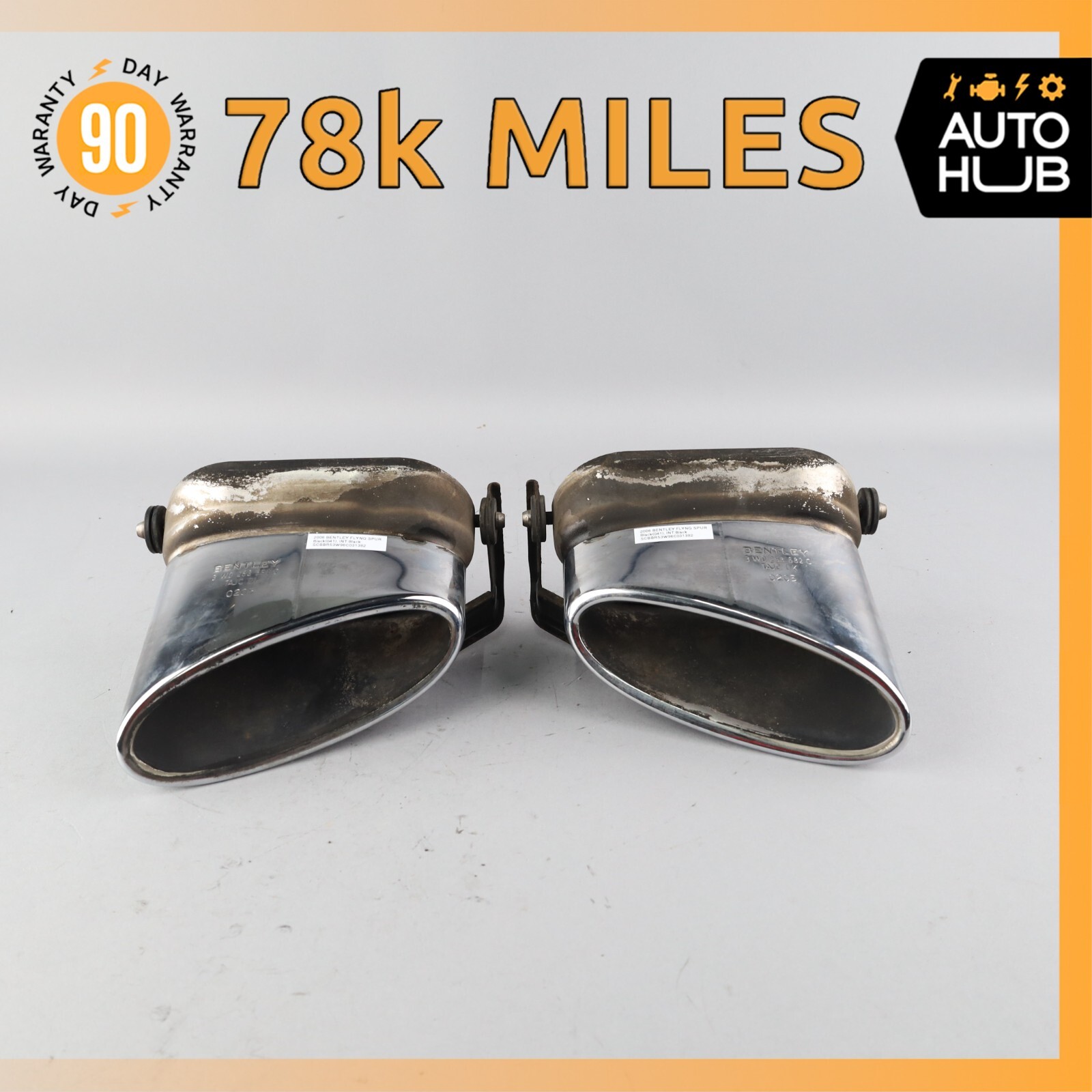Bentley Continental Flying Spur Exhaust Muffler Tips Left & Right Set OEM 78k