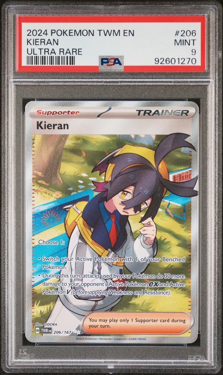 ポケモンカードゲーム Kei PSA 9 Kieran Ultra Rare #206 2024 Pokemon TWM Twilight Masquerade