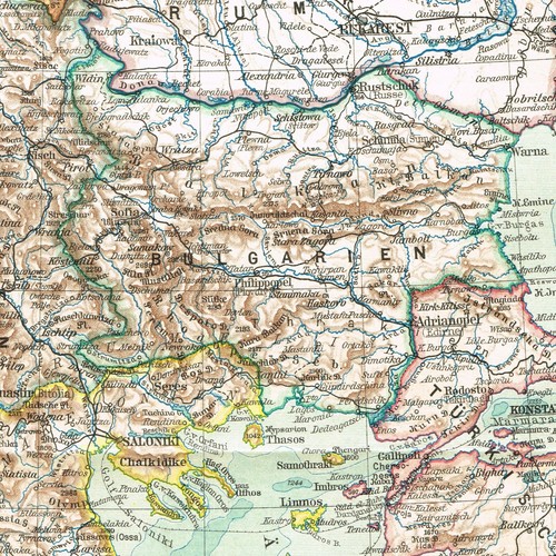 TURKEY GREECE BULGARIA ROMANIA 1910 Original Detailed Map Serbia Balkan - Picture 4 of 10