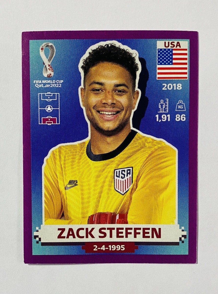 2022 Panini FIFA World Cup Sticker ZACK STEFFEN (USA 4 ) PURPLE