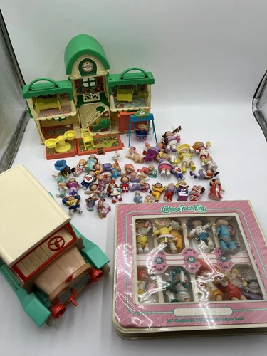 Cabbage Patch Kids Mini Doll Lot PVC, Soft Plastic Rare 2” 80s Play-set & Car