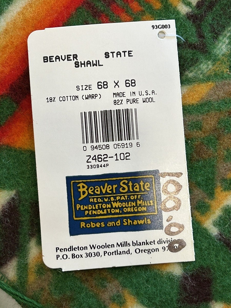 1970's Pendleton Indian Friendship Blanket 68x68 Beaver 1970's Pendleton Indian Friendship Blanket 68x68 Beaver