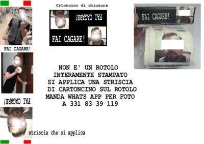 rotolo carta igienica finta PERSONALIZZATA MANDACI FOTO ITALIA vip merd *