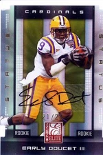 early doucet rc rookie draft auto autograph lsu tigers elite college #/24 2008