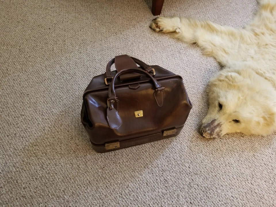 Bolso de viaje CUERO TOSCANO médico fuerte con doble fondo hecho en Italia bric's Foto 3 de 4