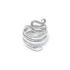 Handmade Bali Gypsy Solid Sterling Silver Wrap Coil Snake Serpent Ring 8-8.5 10