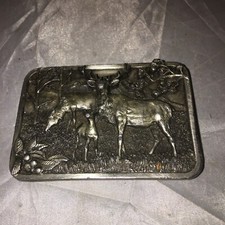 1982 Siskiyou Elk Family / Wapiti Belt Buckle, L-10, Williams, Oregon, Very Nice