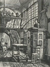 Howard Phipps (b.1954) - 1986 Woodcut, Saunders Lewis at Newtown