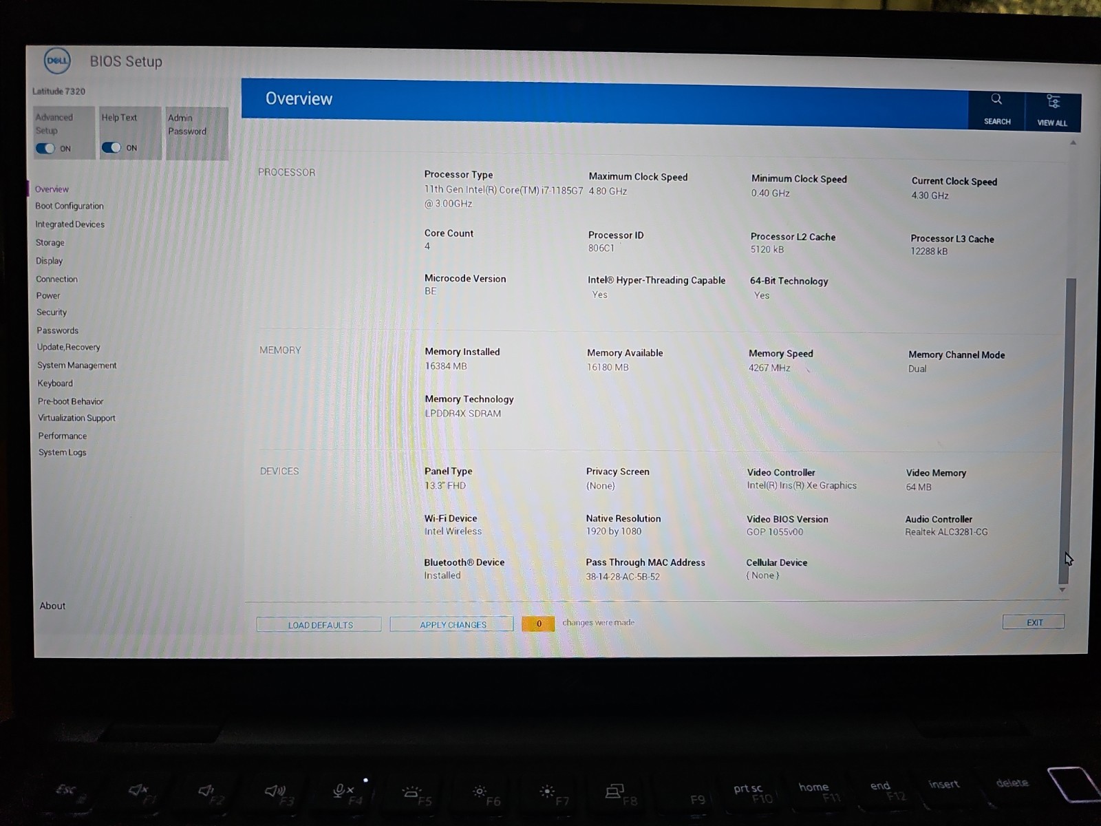 Dell Latitude 7320, 13.3-Inch Laptop, with Intel Core i7-1165G7, 128 GB NVMe Solid State Drive, Windows 11 Pro