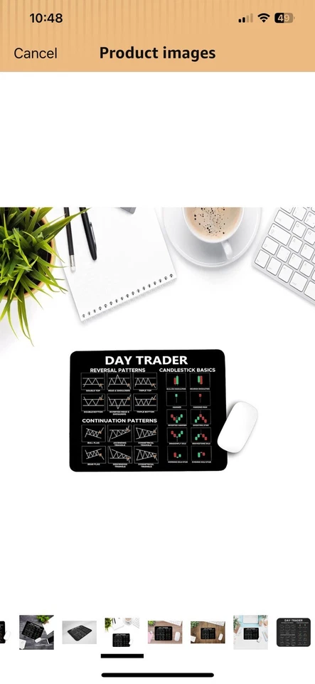 Alfombrilla de ratón Trader gráficos de acciones patrones básicos de velas reversión continuación Foto 3 de 3