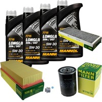 Mann Inspektionspaket 4L Mannol Longlife 504/507 5W-30 FüR Audi Coupe 2.0