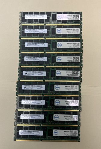Lot of 9 Micron MT36KSF2G72PZ-1G4E1FG 16GB 2Rx4 PC3L-10600R-9-11-E2