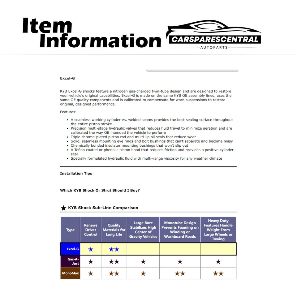 2x Amortiguadores traseros para Ford Ranger 1983-1985 2,8 L tracción trasera Foto 3 de 4